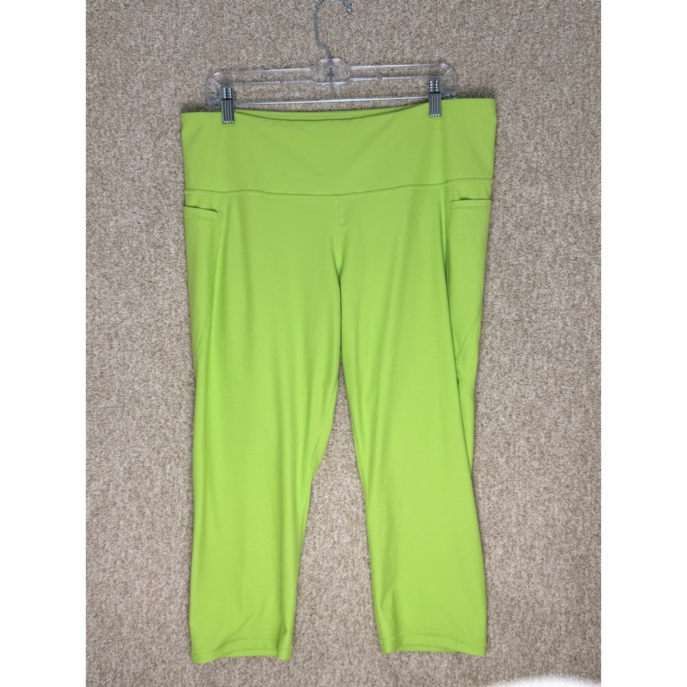 Imperfect Old Navy Active Powersoft Go-Dry High-Rise Crop Leggings Lime Green 2X